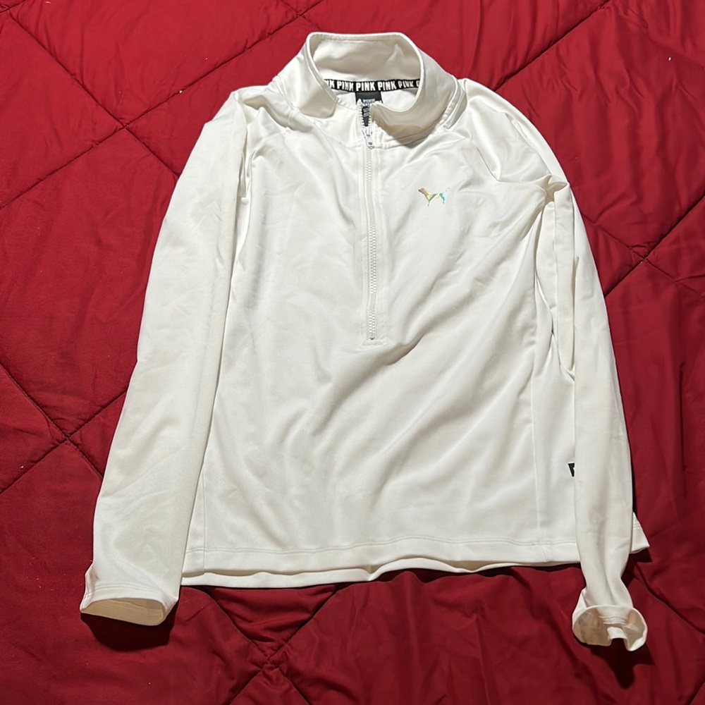 Pink 3/4 zip up hoodie size S athletic.